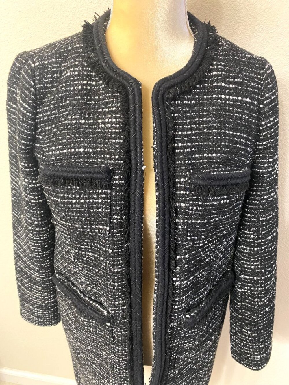 J. Crew Tweed Braided Trim Lady Coat 0 - Picture 4 of 14